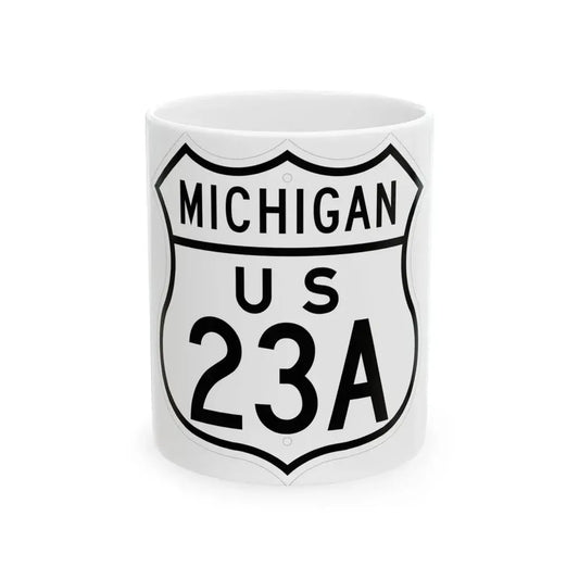 US 23A Michigan 1948 (Michigan) (Road Sign) White Coffee Mug 11oz - Go Mug Yourself