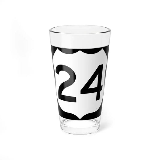 US 24 MO (Missouri) (Road Sign) Pint Glass 16oz 16oz - Go Mug Yourself