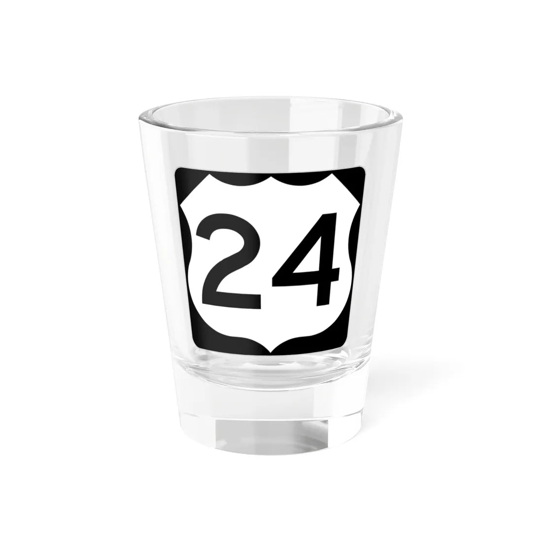 US 24 MO (Missouri) (Road Sign) Shot Glass 1.5oz 1.5oz - Go Mug Yourself