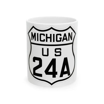 US 24A Michigan 1926 (Michigan) (Road Sign) White Coffee Mug 11oz - Go Mug Yourself