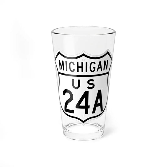 US 24A Michigan 1948 (Michigan) (Road Sign) Pint Glass 16oz 16oz - Go Mug Yourself