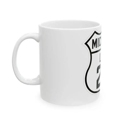 US 25 Michigan 1926 (Michigan) (Road Sign) White Coffee Mug - Go Mug Yourself
