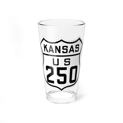 US 250 Kansas 1926 (Kansas) (Road Sign) Pint Glass 16oz 16oz - Go Mug Yourself