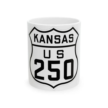 US 250 Kansas 1926 (Kansas) (Road Sign) White Coffee Mug 11oz - Go Mug Yourself