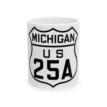 US 25A Michigan 1926 (Michigan) (Road Sign) White Coffee Mug 11oz - Go Mug Yourself
