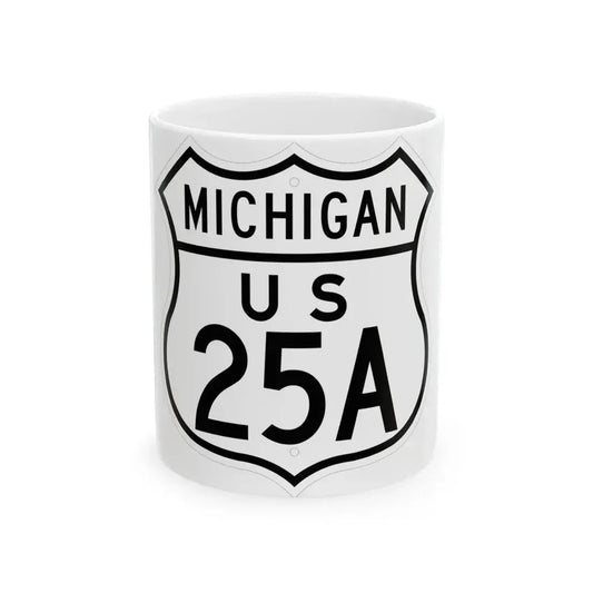 US 25A Michigan 1948 (Michigan) (Road Sign) White Coffee Mug 11oz - Go Mug Yourself