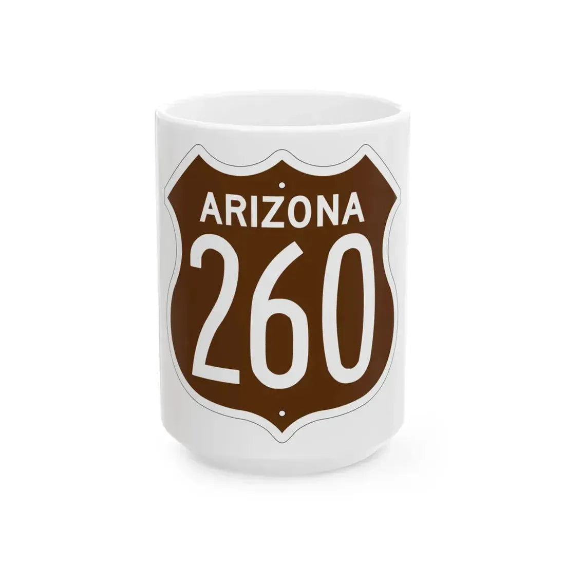 US 260 Arizona 1956 East (Arizona) (Road Sign) White Coffee Mug 15oz - Go Mug Yourself