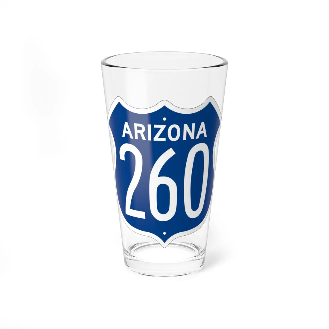 US 260 Arizona 1956 West (Arizona) (Road Sign) Pint Glass 16oz 16oz - Go Mug Yourself