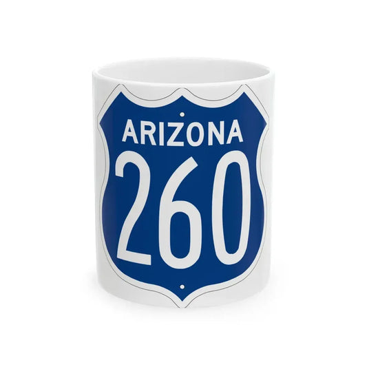 US 260 Arizona 1956 West (Arizona) (Road Sign) White Coffee Mug 11oz - Go Mug Yourself