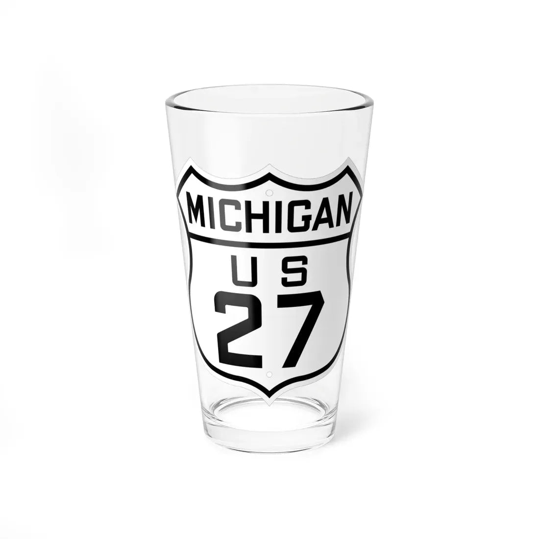 US 27 Michigan 1926 (Michigan) (Road Sign) Pint Glass 16oz 16oz - Go Mug Yourself