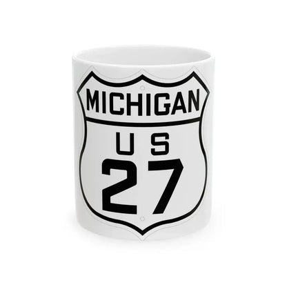 US 27 Michigan 1926 (Michigan) (Road Sign) White Coffee Mug 11oz - Go Mug Yourself