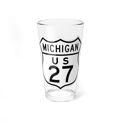 US 27 Michigan 1948 (Michigan) (Road Sign) Pint Glass 16oz 16oz - Go Mug Yourself