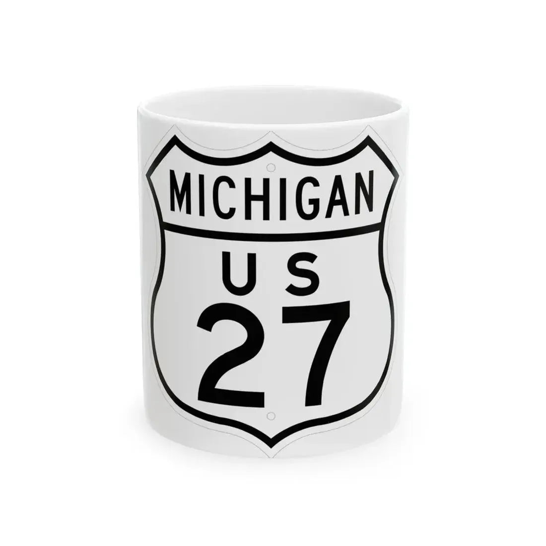US 27 Michigan 1948 (Michigan) (Road Sign) White Coffee Mug 11oz - Go Mug Yourself