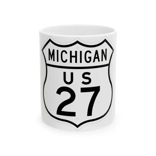 US 27 Michigan 1948 (Michigan) (Road Sign) White Coffee Mug 11oz - Go Mug Yourself