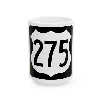 US 275 IA (Iowa) (Road Sign) White Coffee Mug 15oz - Go Mug Yourself