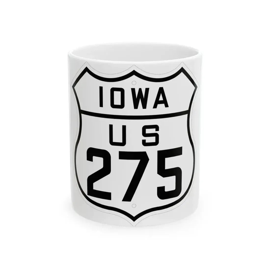 US 275 Iowa 1926 (Iowa) (Road Sign) White Coffee Mug 11oz - Go Mug Yourself