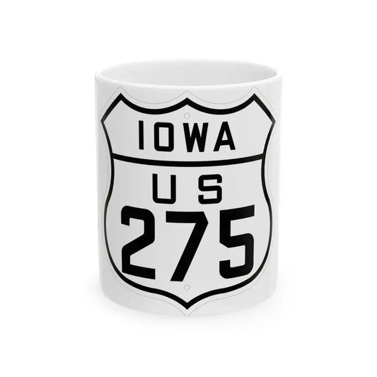 US 275 Iowa 1926 (Iowa) (Road Sign) White Coffee Mug 11oz - Go Mug Yourself
