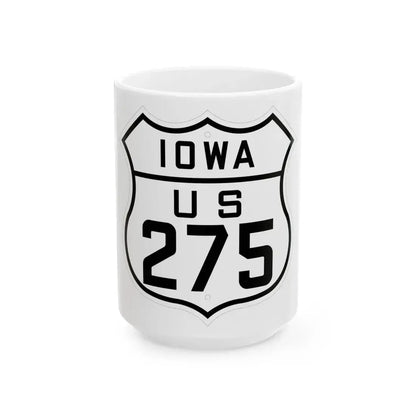 US 275 Iowa 1926 (Iowa) (Road Sign) White Coffee Mug 15oz - Go Mug Yourself