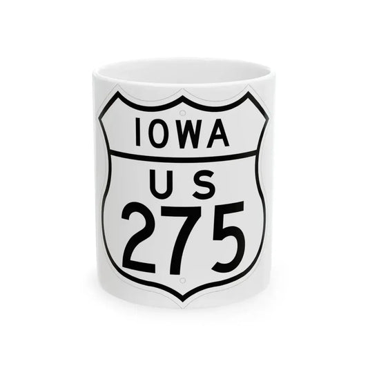 US 275 Iowa 1948 (Iowa) (Road Sign) White Coffee Mug 11oz - Go Mug Yourself