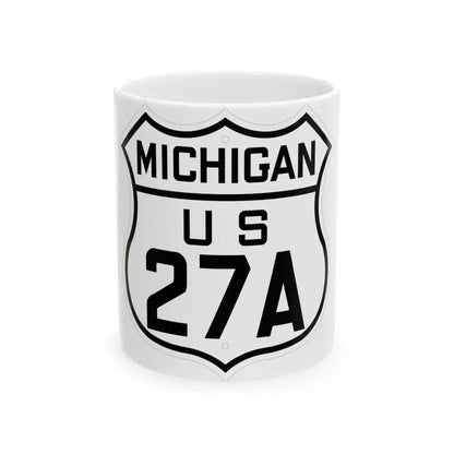 US 27A Michigan 1926 (Michigan) (Road Sign) White Coffee Mug 11oz - Go Mug Yourself