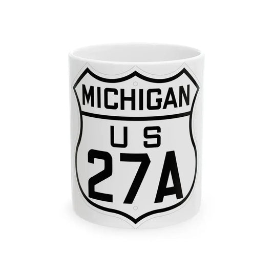 US 27A Michigan 1926 (Michigan) (Road Sign) White Coffee Mug 11oz - Go Mug Yourself