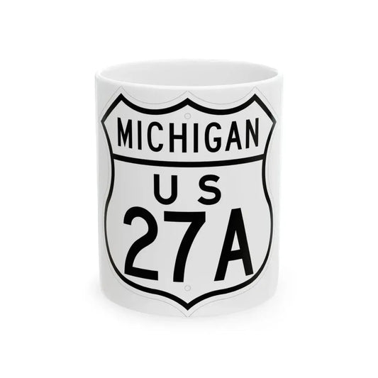 US 27A Michigan 1948 (Michigan) (Road Sign) White Coffee Mug 11oz - Go Mug Yourself