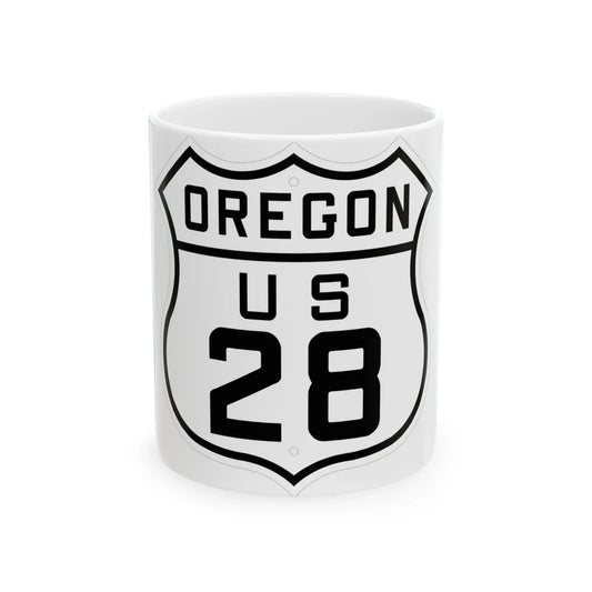 US 28 Oregon 1926 (Oregon) (Road Sign) White Coffee Mug 11oz - Go Mug Yourself
