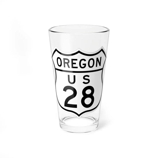 US 28 Oregon 1948 (Oregon) (Road Sign) Pint Glass 16oz 16oz - Go Mug Yourself