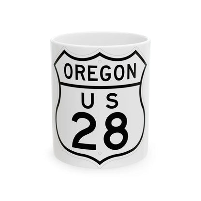 US 28 Oregon 1948 (Oregon) (Road Sign) White Coffee Mug 11oz - Go Mug Yourself