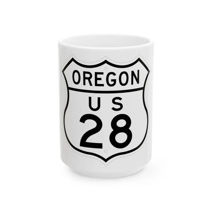 US 28 Oregon 1948 (Oregon) (Road Sign) White Coffee Mug 15oz - Go Mug Yourself