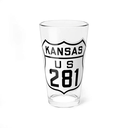 US 281 Kansas 1926 (Kansas) (Road Sign) Pint Glass 16oz 16oz - Go Mug Yourself