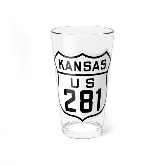 US 281 Kansas 1926 (Kansas) (Road Sign) Pint Glass 16oz 16oz - Go Mug Yourself