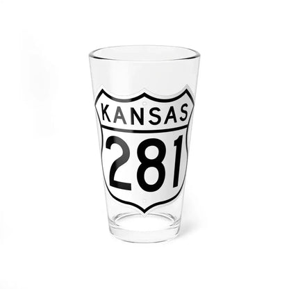 US 281 Kansas 1962 (Kansas) (Road Sign) Pint Glass 16oz 16oz - Go Mug Yourself