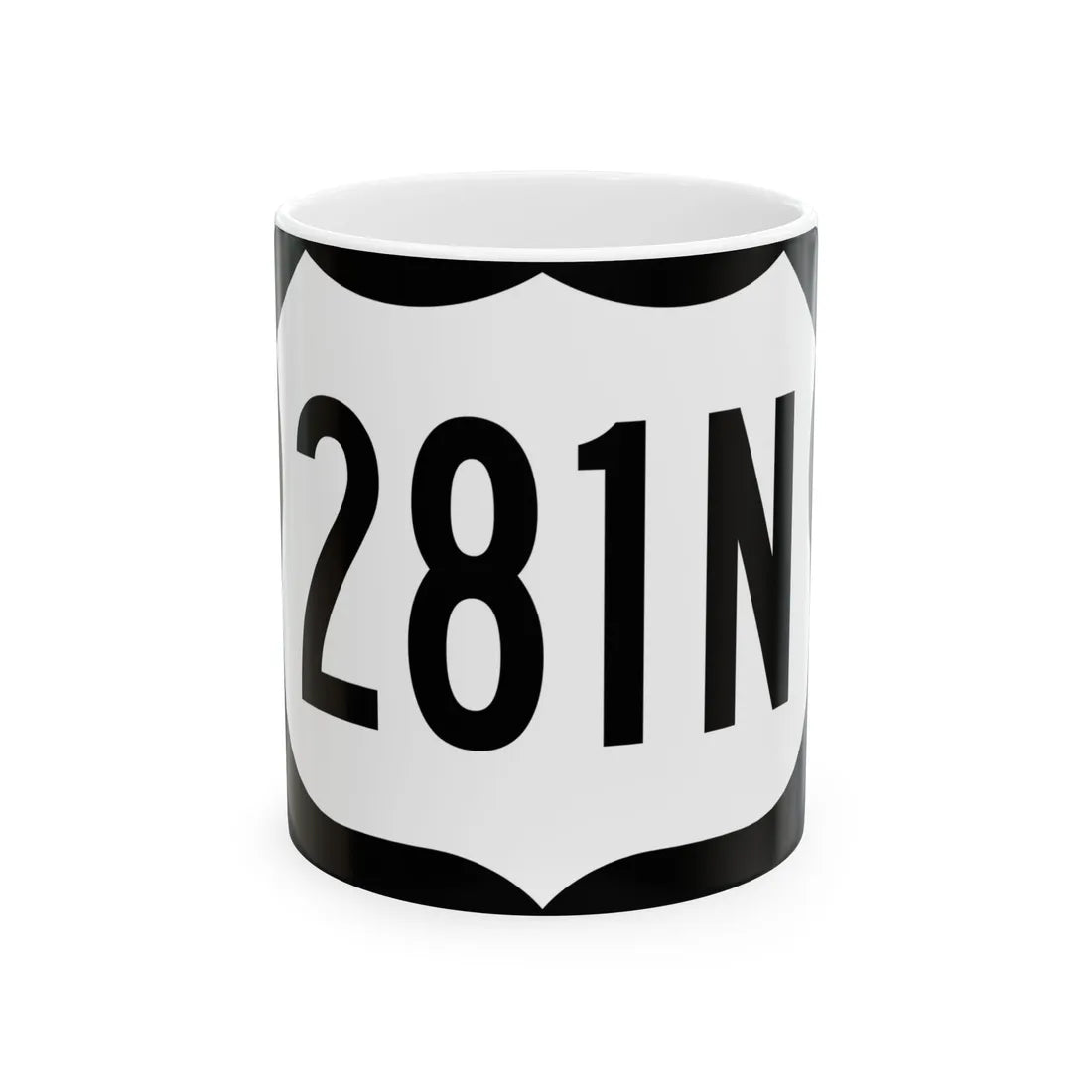 US 281N (North Dakota) (Road Sign) White Coffee Mug 11oz - Go Mug Yourself