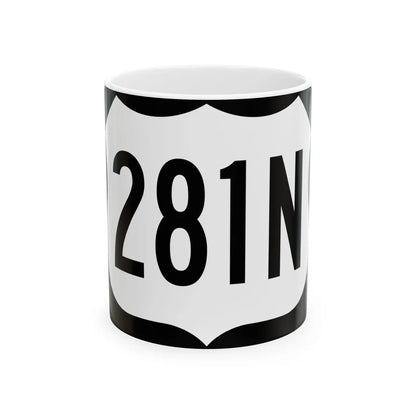 US 281N (North Dakota) (Road Sign) White Coffee Mug 11oz - Go Mug Yourself