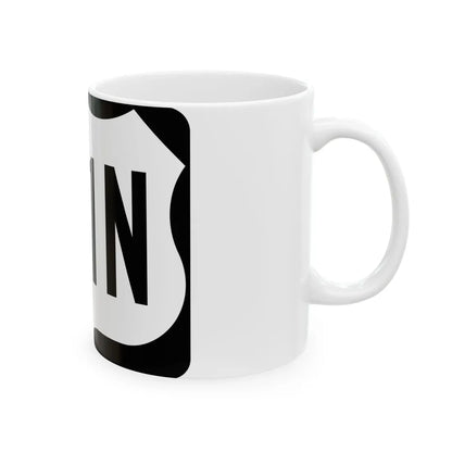 US 281N (North Dakota) (Road Sign) White Coffee Mug - Go Mug Yourself