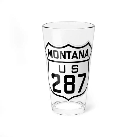 US 287 Montana 1926 (Montana) (Road Sign) Pint Glss 16oz 16oz - Go Mug Yourself
