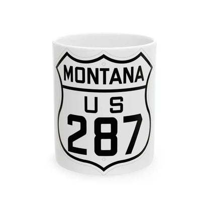 US 287 Montana 1926 (Montana) (Road Sign) White Coffee Mug 11oz - Go Mug Yourself