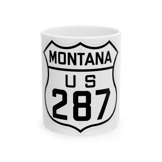US 287 Montana 1926 (Montana) (Road Sign) White Coffee Mug 11oz - Go Mug Yourself