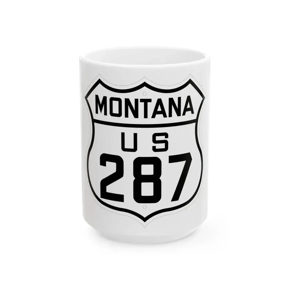 US 287 Montana 1926 (Montana) (Road Sign) White Coffee Mug 15oz - Go Mug Yourself