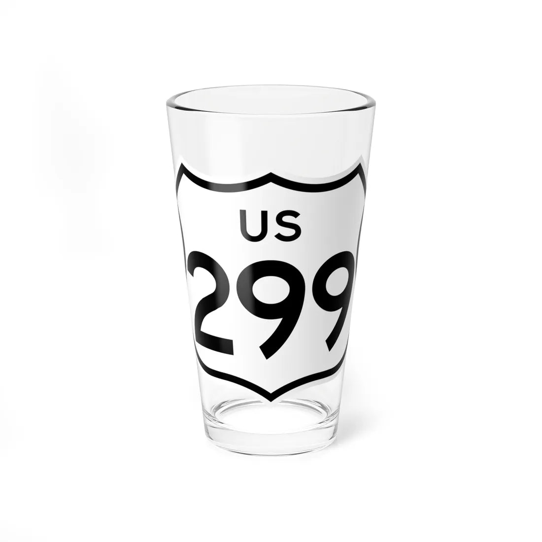US 299 1961 cutout (California) (Road Sign) Pint Glass 16oz 16oz - Go Mug Yourself