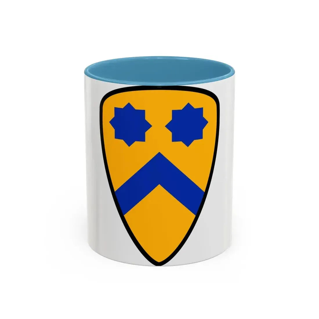 US 2nd Cavalry Division (U.S. Army) Accent Coffee Mug 11oz Light Blue - Go Mug Yourself
