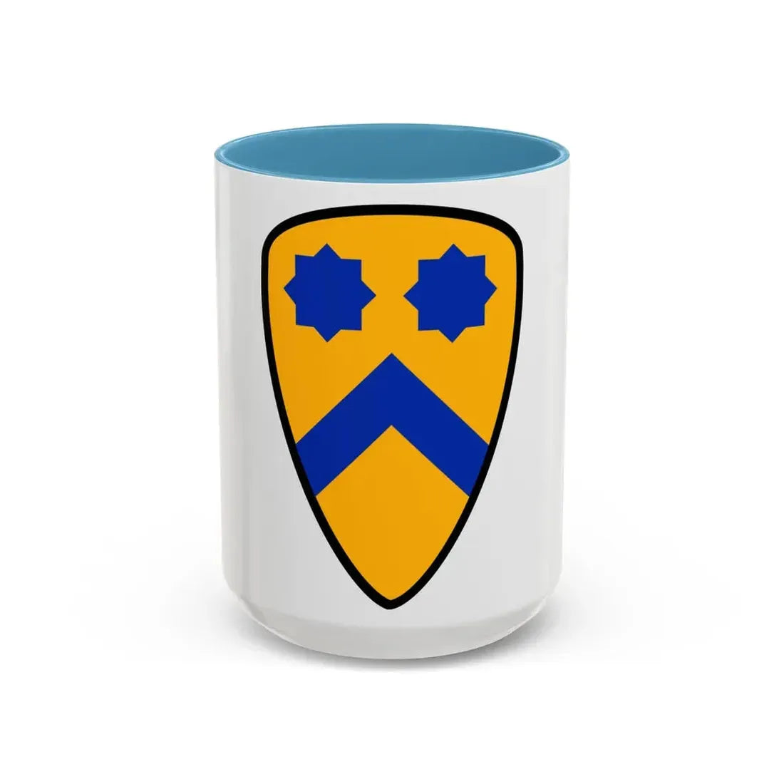 US 2nd Cavalry Division (U.S. Army) Accent Coffee Mug 15oz Light Blue - Go Mug Yourself