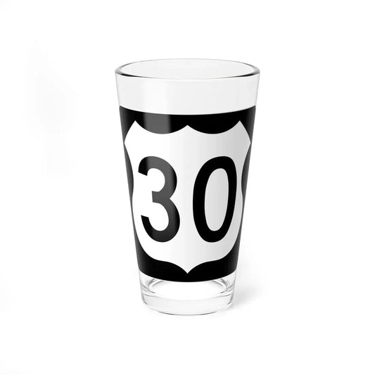 US 30 IA (Iowa) (Road Sign) Pint Glass 16oz 16oz - Go Mug Yourself