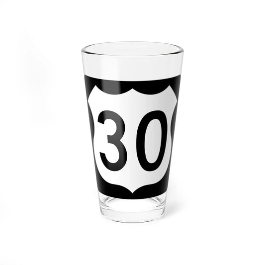 US 30 IA (Iowa) (Road Sign) Pint Glss 16oz 16oz - Go Mug Yourself
