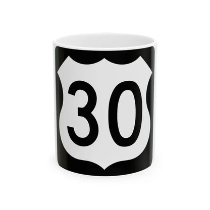 US 30 IA (Iowa) (Road Sign) White Coffee Mug 11oz - Go Mug Yourself