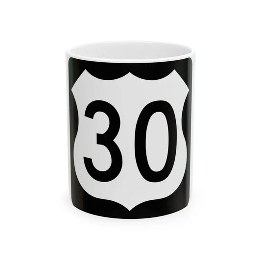 US 30 IA (Iowa) (Road Sign) White Coffee Mug 11oz - Go Mug Yourself