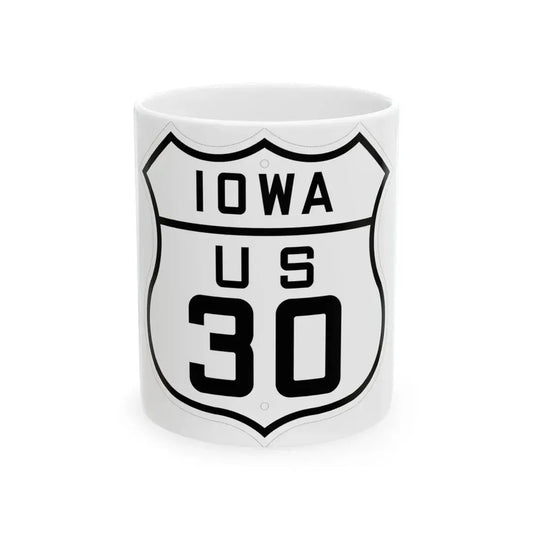 US 30 Iowa 1926 (Iowa) (Road Sign) White Coffee Mug 11oz - Go Mug Yourself