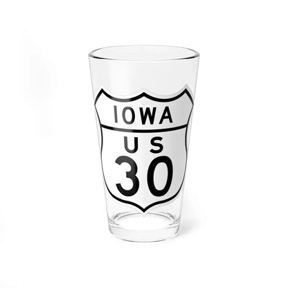 US 30 Iowa 1948 (Iowa) (Road Sign) Pint Glass 16oz 16oz - Go Mug Yourself