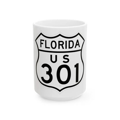US 301 Florida 1948 (Florida) (Road Sign) White Coffee Mug 15oz - Go Mug Yourself